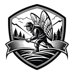 Laser Engrave Files Fly Fisherman Scene svg