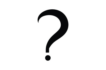 question mark symbol icon, on white background.