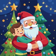 santa-hugging-a-child-near-a-glowing-christmas-tree