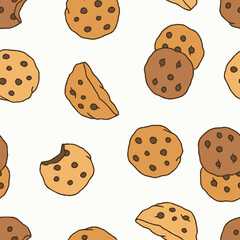 Vector Cookies Pattern Repeat Seamless for Wallpaper Background Cover Packaging