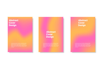 Set of Abstract Gradient Pink Orange Cover Designs for Poster, Brochure, or Flyer