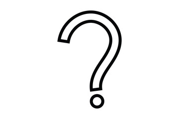 question mark symbol icon, on white background.