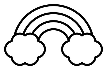 虹アイコン – 晴れや希望を象徴するシンプルな線画シンボル