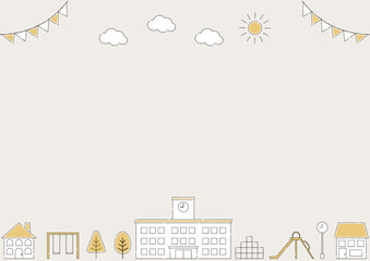 シンプルな街並みフレーム