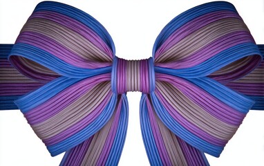 A multi-colored ribbon bow