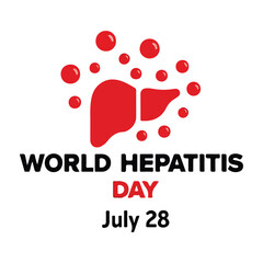 World Hepatitis Day Vector Illustration with Liver Icon and Red Particles on July 28 Awareness Design

