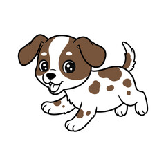Fototapeta premium Adorable Brown and White Dog Character