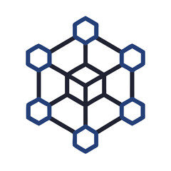 Blockchain Node Vector Icon &mdash; Crypto Network, Web3, DeFi, Distributed Ledger, Peer-to-Peer SVG