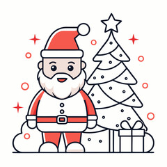 snow-globe-with-santa-and-tree-inside-in-flat-vector