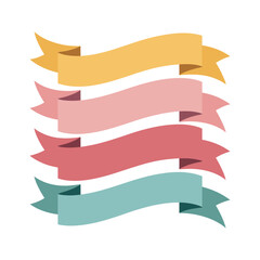 Colorful Ribbon Banners Set – Flat Vector Design
