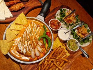 This is a Mexican food table setting.	