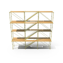 4x3 Metal Scaffolding Structure for Construction Isolated on Transparent Background