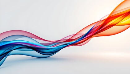 Naklejka premium abstract digital art with flowing, colorful shapes that resemble paint streaks or liquid motion across a white background