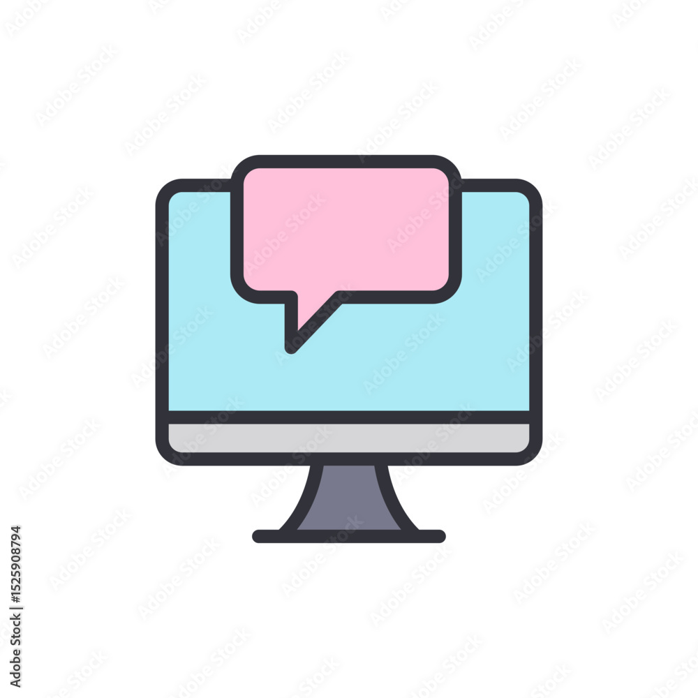 Poster displaying message on screen signifying notifications and communication