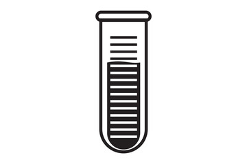 test tube icon, isolated on white background.
