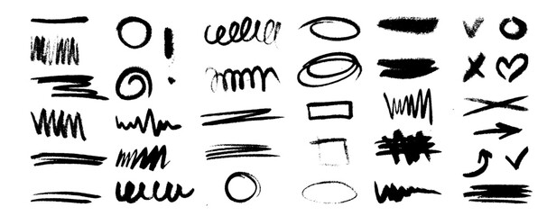 Hand-drawn pencil underline vectors