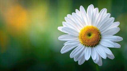 Obraz premium Close-up of a single, vibrant white daisy.
