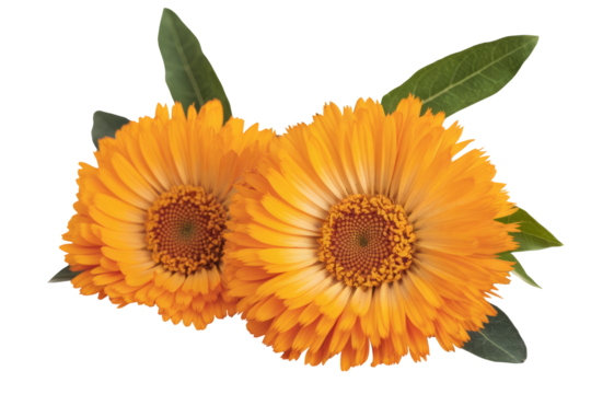 calendula flowers on transparent background