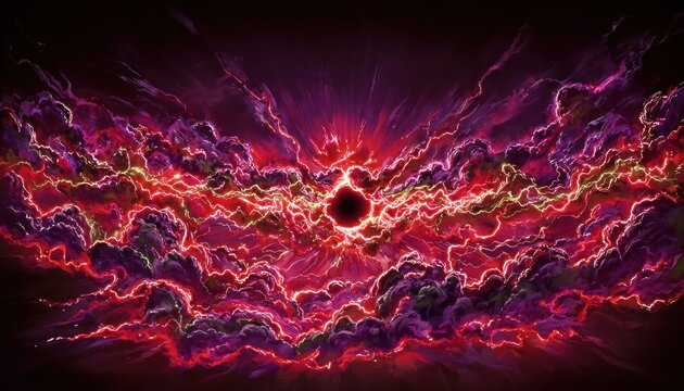 Abstract cosmic clouds surround a black hole