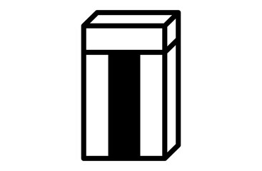 消しゴムアイコン – 修正や消去を表すシンプルな文具線画デザイン