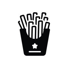 Black solid icon for fries