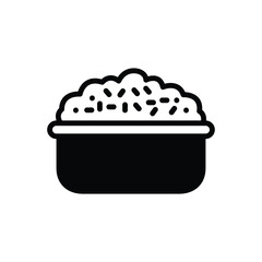 Black solid icon for risotto