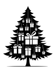 christmas tree with gifts