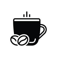 Black solid icon for coffee