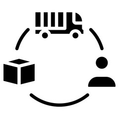 supply chain glyph icon