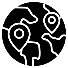 foreign market entry glyph icon