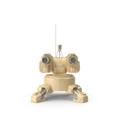 Twin Lens Robotic Surveillance Turret Isolated on Transparent Background