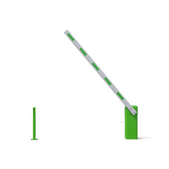 Automatic Boom Barrier Gate Raised Isolated on Transparent Background