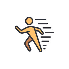 Creative Illustration Of A Fast Running Man With Motion Blur Effect