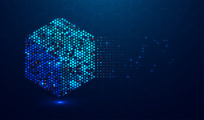 Abstract big data visualization. Big data code representation. Futuristic network or business analytics. Graphic concept for your design