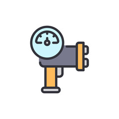 Stylized Illustration Of A Pressure Gauge With Transparent Background