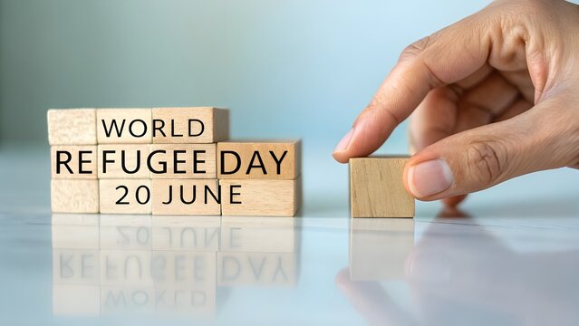 Recognizing World Refugee Day on June 20th A symbol of support and solidarity for those displaced using wooden blocks