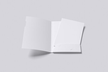 White folder with grey background color for mockup template