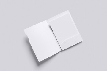 White folder with grey background color for mockup template