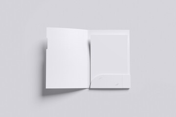 White folder with grey background color for mockup template