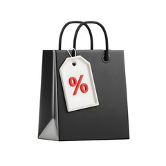 Discount Tag on Black Shopping Bag