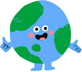 Cute Smiling Earth Character