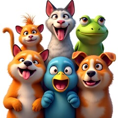 Fototapeta premium The animals make funny faces