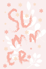 Summer floral poster design vector illustration.
