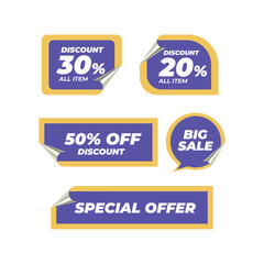 Eye-catching sticker pack featuring discounts and special offers. Ideal for marketing, promotions, and online shop visuals.