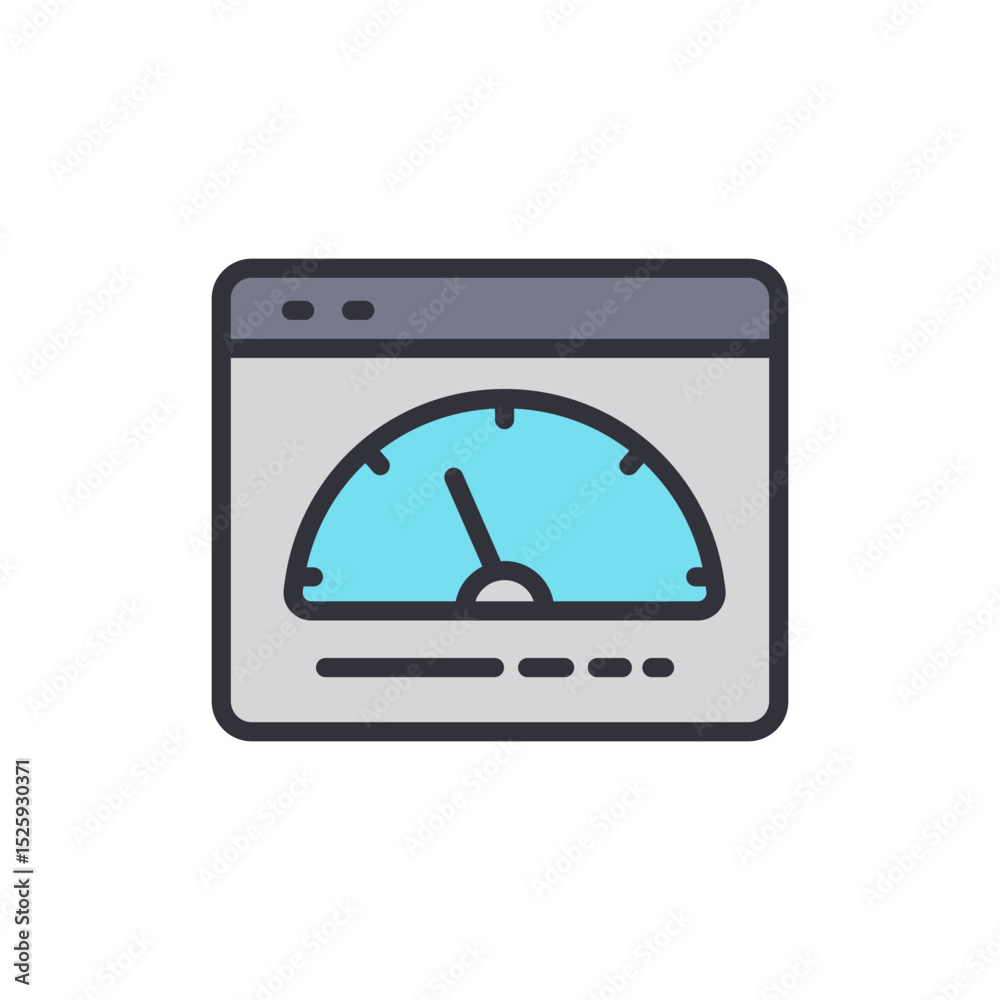 Poster web speed optimization gauge displayed on a transparent interface