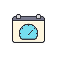 Colorful Calendar Icon With Time Displaying Effective Schedule Management