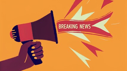 Obraz premium hand holding a megaphone