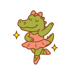 Ballerina Alligator Dancing with Joy