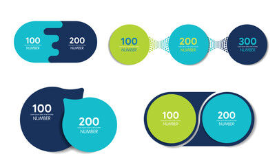 Set of roud cirles schemes, diagrams. One, two, three, four infographic template.