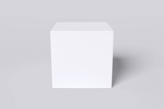 White square box with grey background color for mockup template